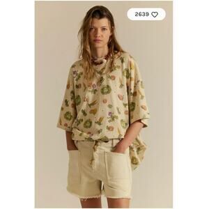 Free People We The Free Printed Devon Tee Shirt Medium